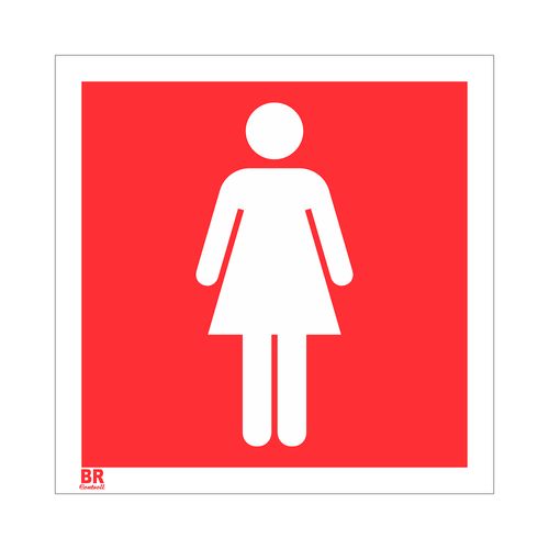 Placa de Sinalização Banheiro Feminino 20x20cm BRControll