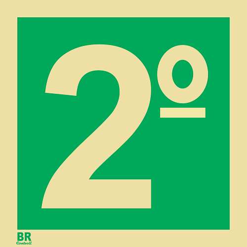 Placa 2º Andar S17 15X15cm Fotoluminescente BRCONTROLL