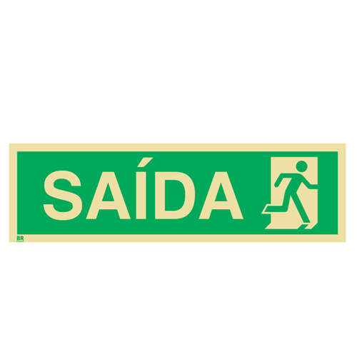 Placa Saída de Emergência S14 15x30cm Fotoluminescente BRCONTROLL