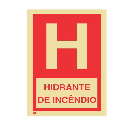 Placa Hidrante de Incêndio 15x20cm Fotoluminescente BRCONTROLL