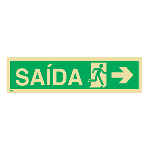 Placa Fotoluminescente Saída de Emergência S13 12X30 BR Controll