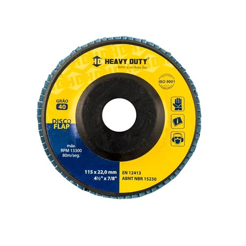 Disco Flap Inox 4.1/2" Grana 40 Heavy Duty
