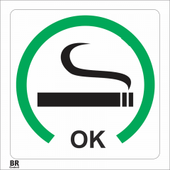 Placa Permitido Fumar 20X20Cm BRControll