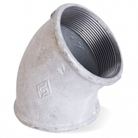 Cotovelo de Ferro Galvanizado 45º 2.1/2" Segurimax