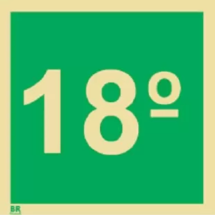 Placa 18° Andar S17 15x15 Fotoluminescente BRCONTROLL