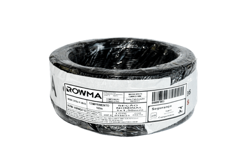 Cabo Flexível 1,5mm 100 Metros Preto Rowma