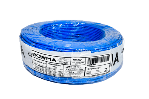 Cabo Flexível 4mm 100 Metros Azul Rowma