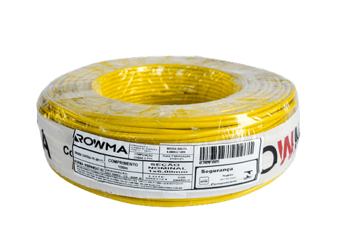 Cabo Flexível 6mm 100 Metros Amarelo Rowma