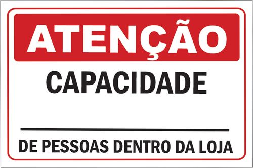 Placa Covid-19 Capacidade Máxima de Pessoas Dentro da Loja 2