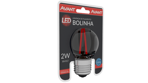 Lâmpada Led Bolinha Filamento 2W Vermelho E27 IP20 Bivolt Avant