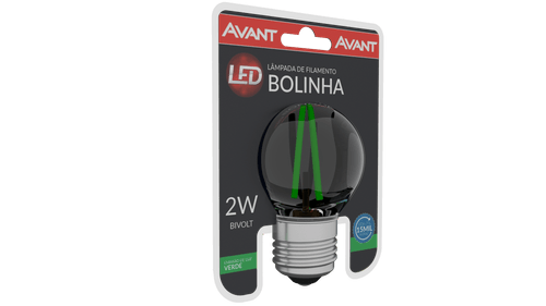 Lâmpada Led Bolinha Filamento 2W Verde E27 IP20 Bivolt Avant