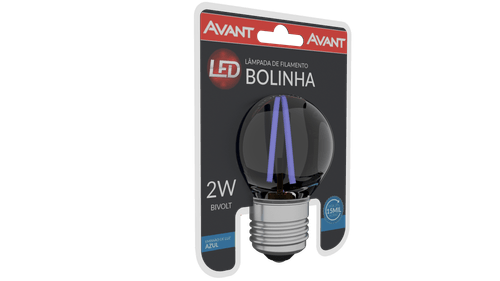 Lâmpada Led Bolinha 2W E27 Filamento Azul Bivolt Avant