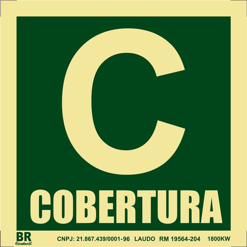 Placa Cobertura S17 15x15cm Fotoluminescente BRCONTROLL