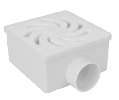 Ralo Seco Quadrado Branco 100x52x40mm Amanco