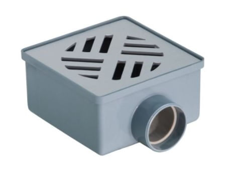 Ralo Sifonado Quadrado Com Grelha Alumínio 100x54x40mm Amanco