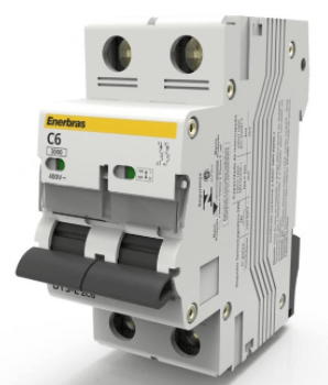 Disjuntor Bipolar 6A DIN 3KA Enerbras