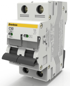 Disjuntor Bipolar 50A DIN 3KA Enerbras