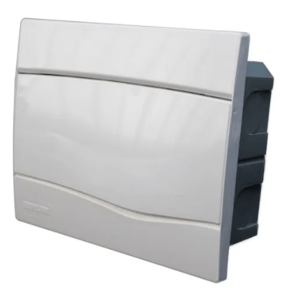 Quadro Disjuntor Embutir 9D/6N Pvc Tampa Branca Brum