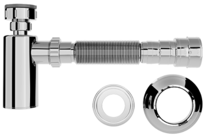 Sifão Copo Universal PVC Cromado para Lavatório Blukit