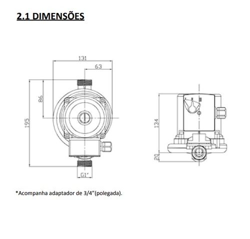 Mini Bomba Em Bronze TP80 G4 220V Komeco