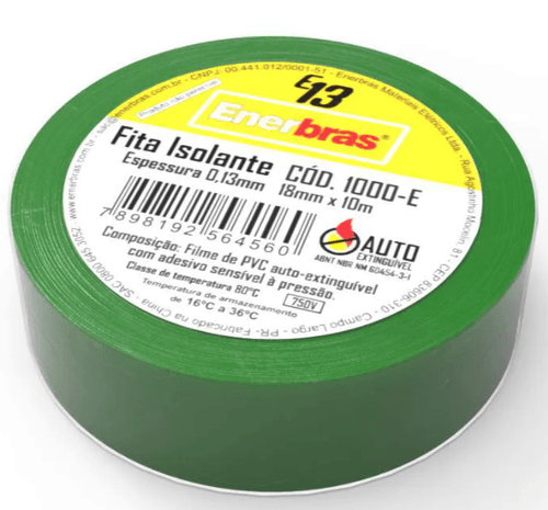 Fita Isolante 10 Metros 18mm Verde Enerbras