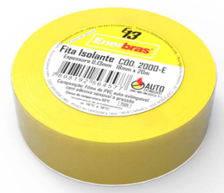 Fita Isolante 20 Metros 18mm Amarela Enerbras