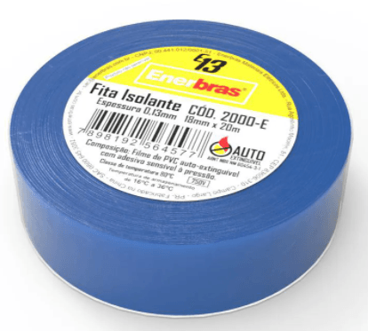 Fita Isolante 20 Metros 18mm Azul Enerbras