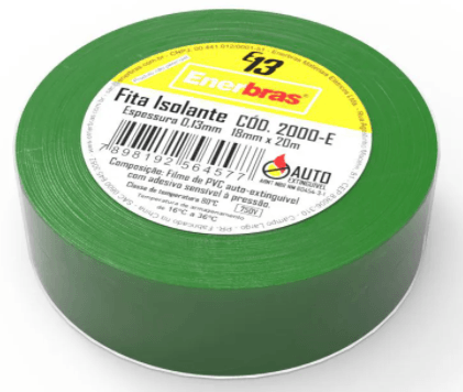 Fita Isolante 20 Metros 18mm Verde Enerbras