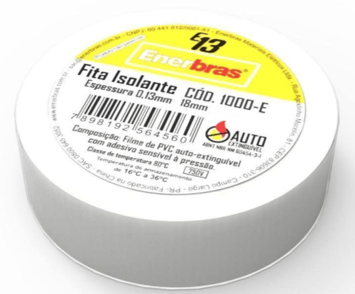 Fita Isolante 5 Metros 18mm Branca Enerbras