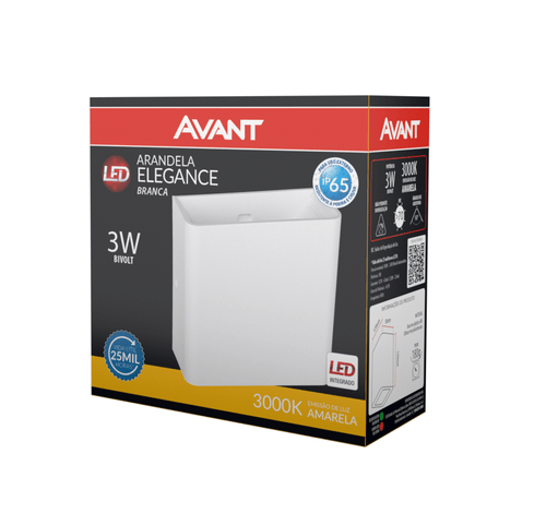 Arandela Led IP65 3000K 3W Branca Elegance Avant
