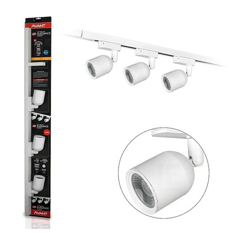 Kit Trilho  Elegance Branco 3x7w Led 3000k Avant