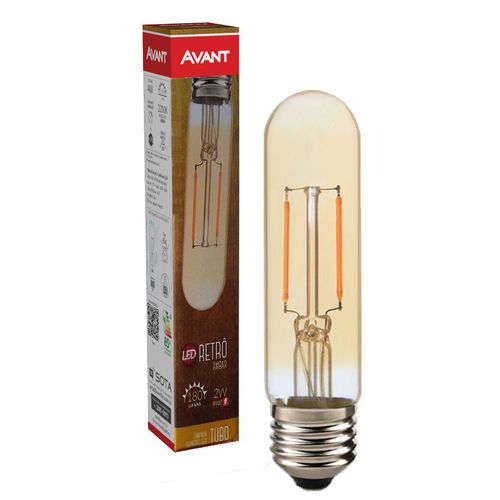 Lâmpada Led Retrô 4W 2200K T32 E27 Tubo Avant