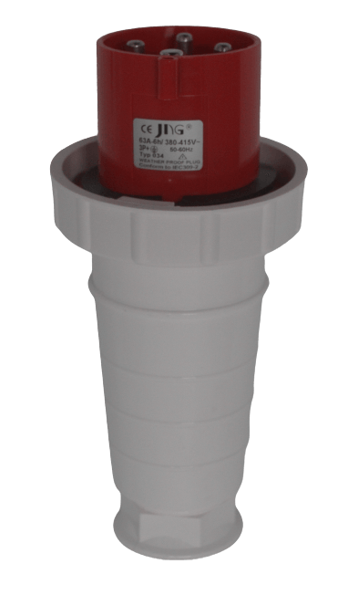 Plug Industrial 6H 63A 3P+T+CP 380V Vermelho MGI 034 JNG