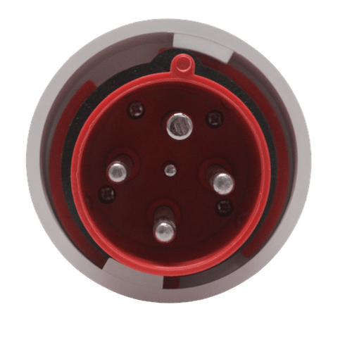 Plug Industrial 6H 63A 3P+T+CP 380V Vermelho MGI 034 JNG