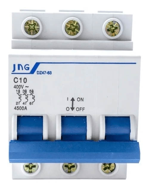 Disjuntor Tripolar 10A Din Curva C 400V 3Ka JNG