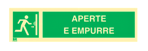 Placa Fotoluminescente 12X30 Aperte e Empurre S18 BR Controll