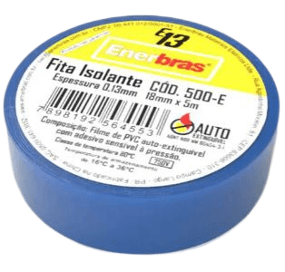 Fita Isolante 5 Metros 18mm Azul Enerbras