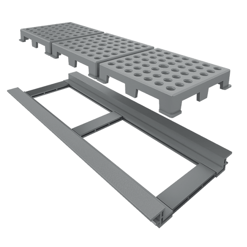 Ralo Linear Invisível Vazado 130cm Cinza Infinity Fun Grupo Linear