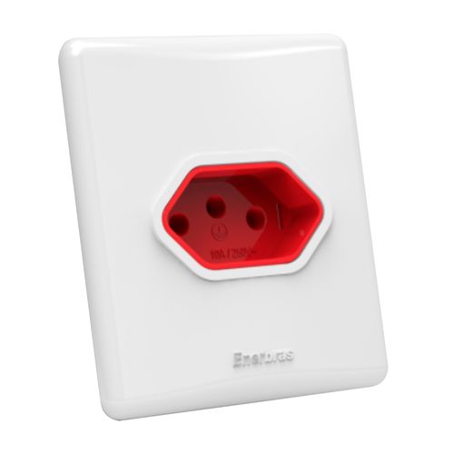 Conjunto Sistema X Tomada 10A 2P+T Vermelha Enerbras