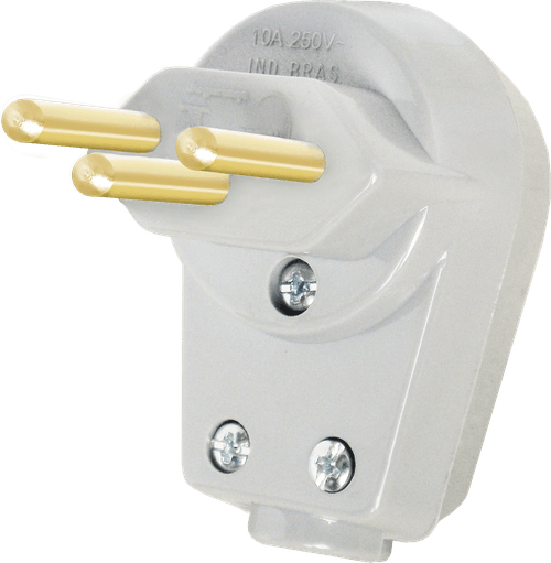 Pino Macho 10A 2P+T 90 Graus Cinza Prensa Cabo B-Lux