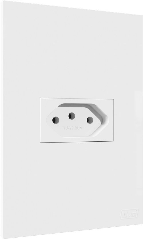 Conjunto Recta Branco 2X4 1 Tomada 10A 2P+T Horizontal Gloss B-Lux
