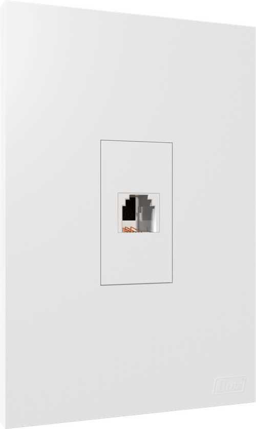 Conjunto Recta Branco 2X4 1 Tomada RJ11 2 Fios Satin B-Lux