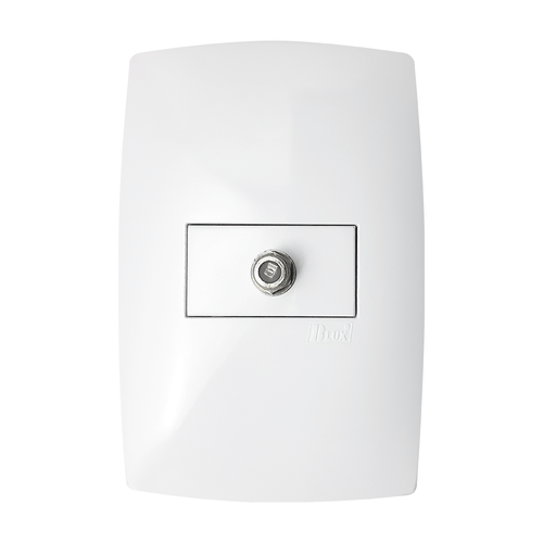 Conjunto Home Branco 2X4 1 Tomada Coaxial Antena TV B-Lux