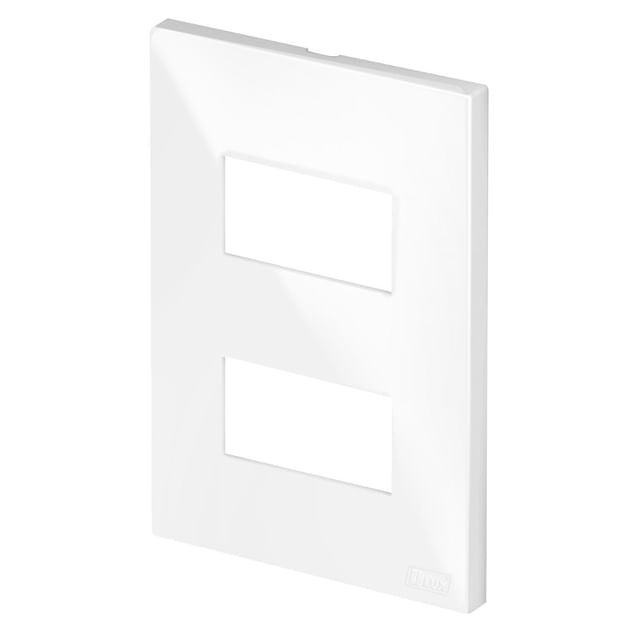 PLACA COM SUPORTE 4X2 DOIS POSTOS BRANCO SATIN