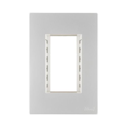 Placa Recta Prata 2X4 3 Modulos c/Suporte Satin B-Lux