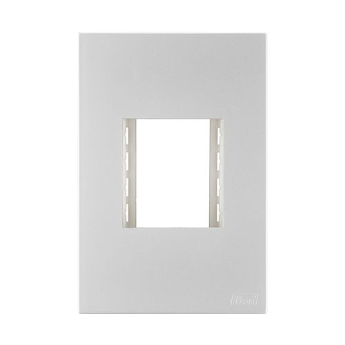 Placa Recta Prata 2X4 2 Modulos Juntos c/Suporte Satin B-Lux