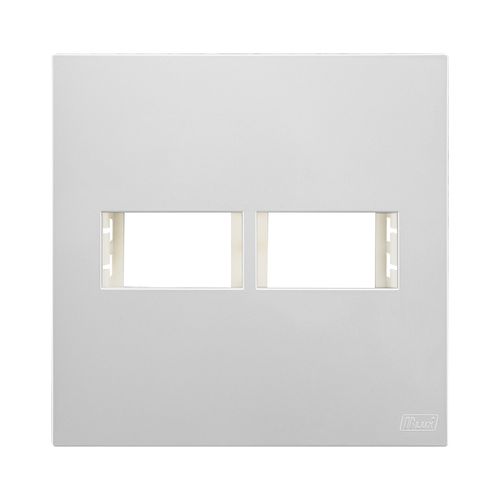 Placa Recta Prata 4X4 1+1 c/Suporte Satin B-Lux