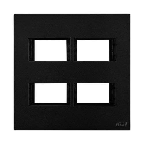 Placa Recta Black 4X4 2+2 c/Suporte Satin B-Lux