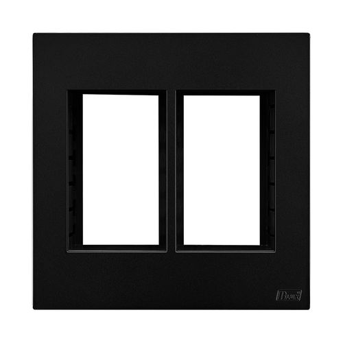Placa Recta Black 4X4 3+3 c/Suporte Satin B-Lux