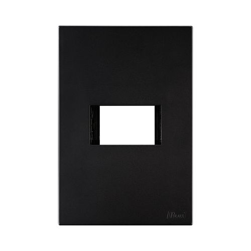 Placa Recta Black 2X4 1 Modulo Horizontal c/Suporte Satin B-Lux